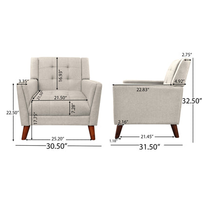 Luminaesque - Fabric Upholstered Armchair With Tufted Back