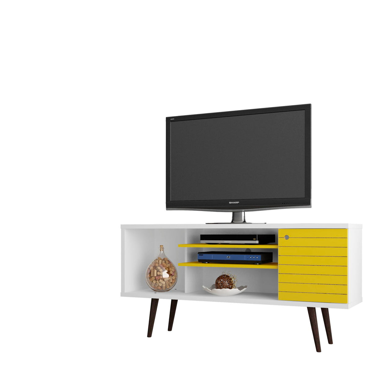 Manhattan Liberty - 53" TV Stand With White Frame