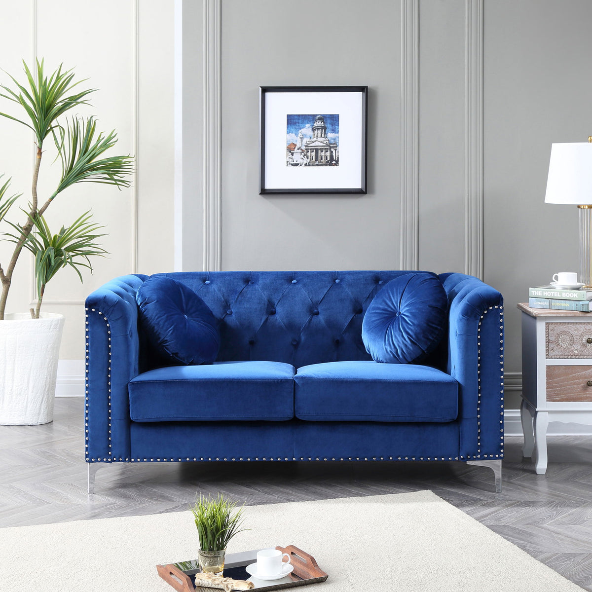 Stylish Sloped Arm Loveseat
