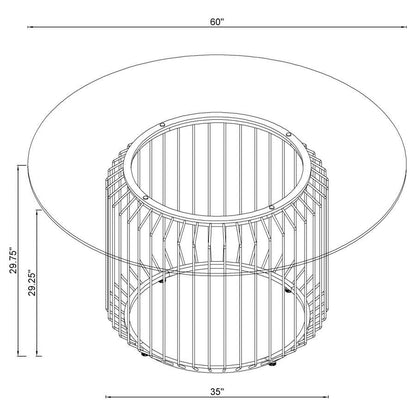 Veena - Round Glass Top Metal Dining Table - Chrome