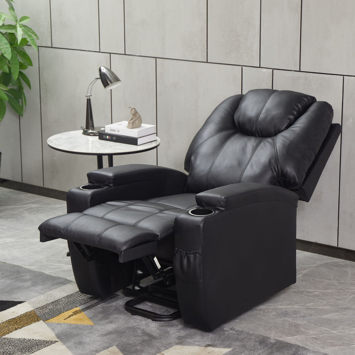 Modern Recliner Chair With Cup Holders, Remote Control