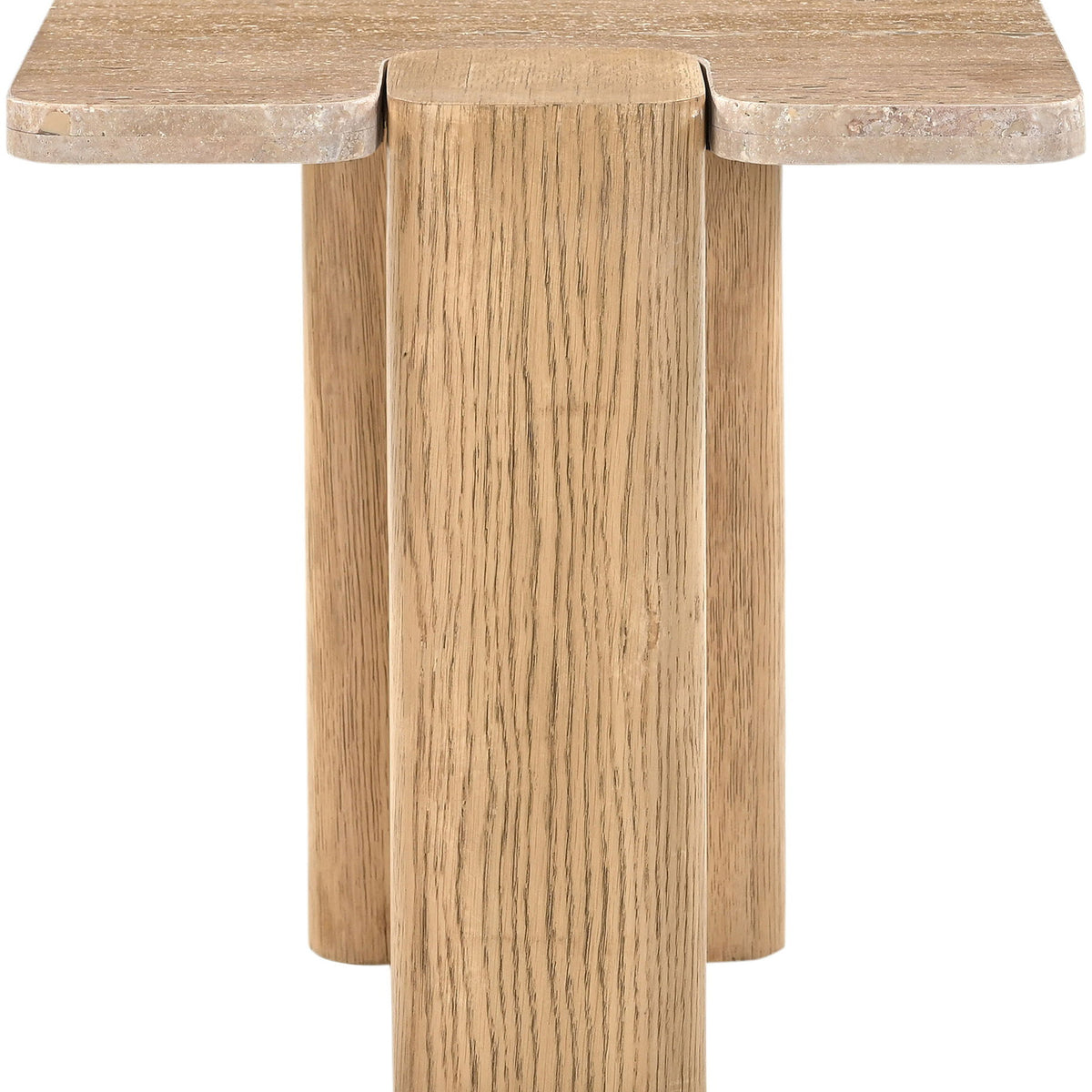 Ravenna - Genuine Fabric Travertine And Oak Wood Table
