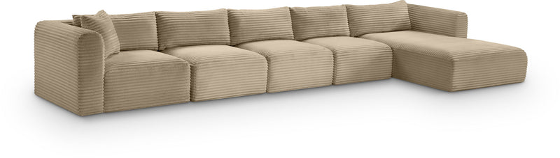 Shaggy - Fabric 5 Piece Modular Sectional With Chaise