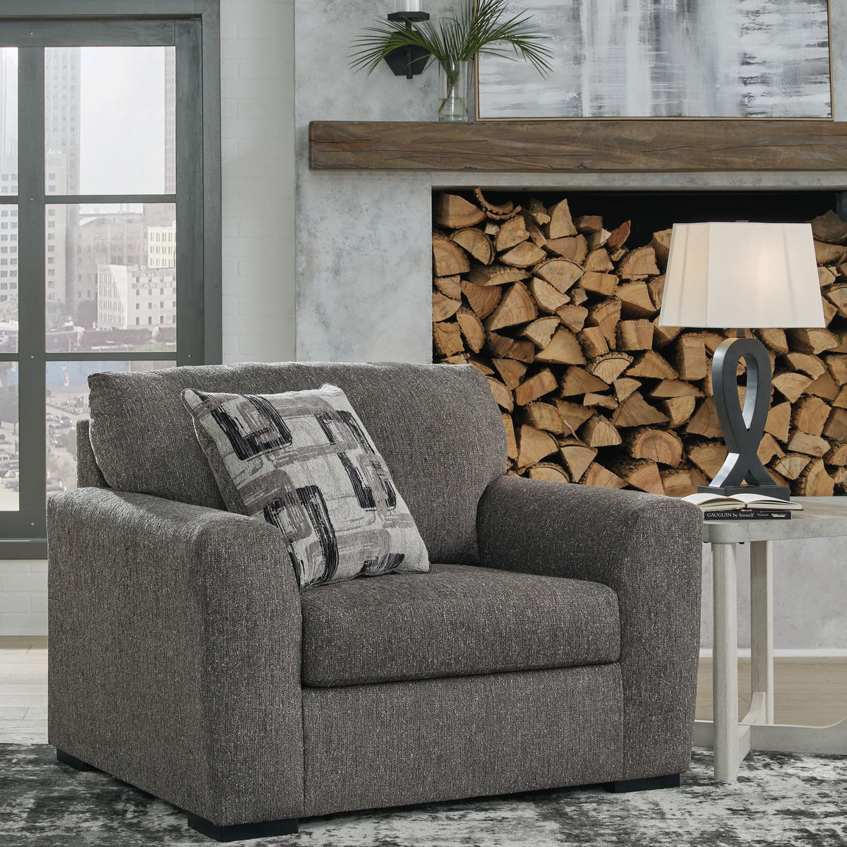 Gardiner - 2 Pc. - Chair And A Half, Ottoman - Pewter