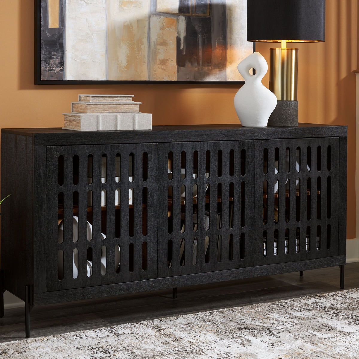 Vallisburg - Accent Cabinet - Black / Natural
