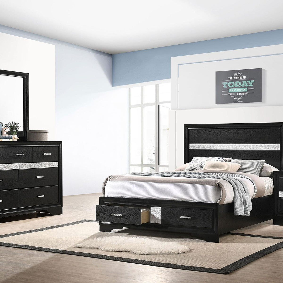 Miranda 4-piece Full Bedroom Set Black