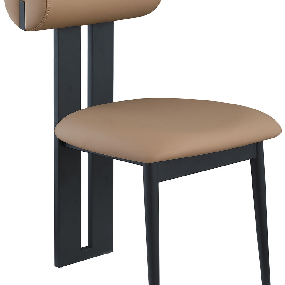 Dario - Faux Leather Dining Chair With Black Frame (Set of 2)