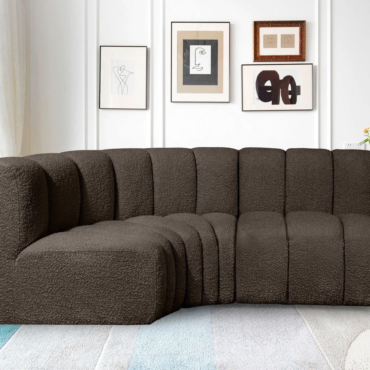 Arc - Boucle Fabric 3 Piece Sofa