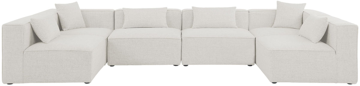 Cube - Linen 6 Piece Modular Armless Sectional