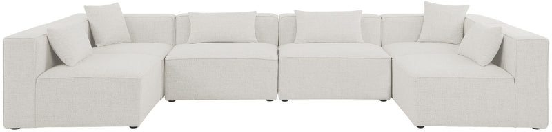 Cube - Linen 6 Piece Modular Armless Sectional