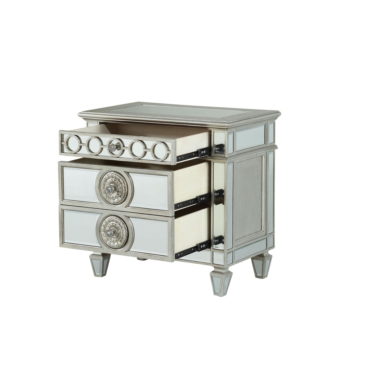 Varian - Mirrored Nightstand - Silver
