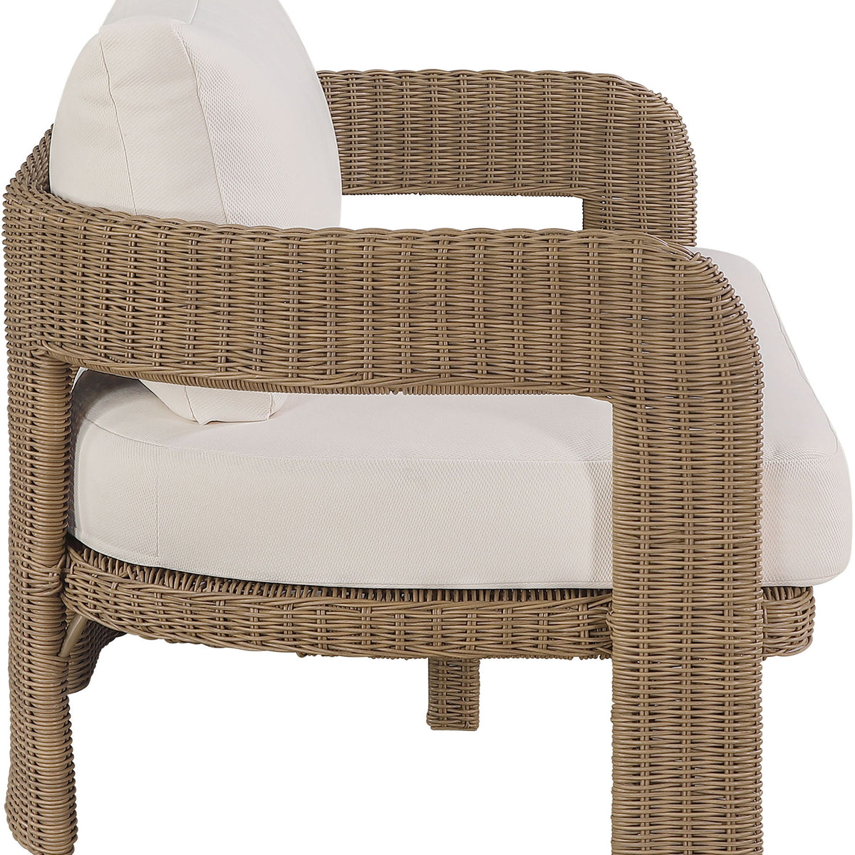 Sandbay - Olefin Water Resistant Fabric And Wicker Outdoor Patio Loveseat