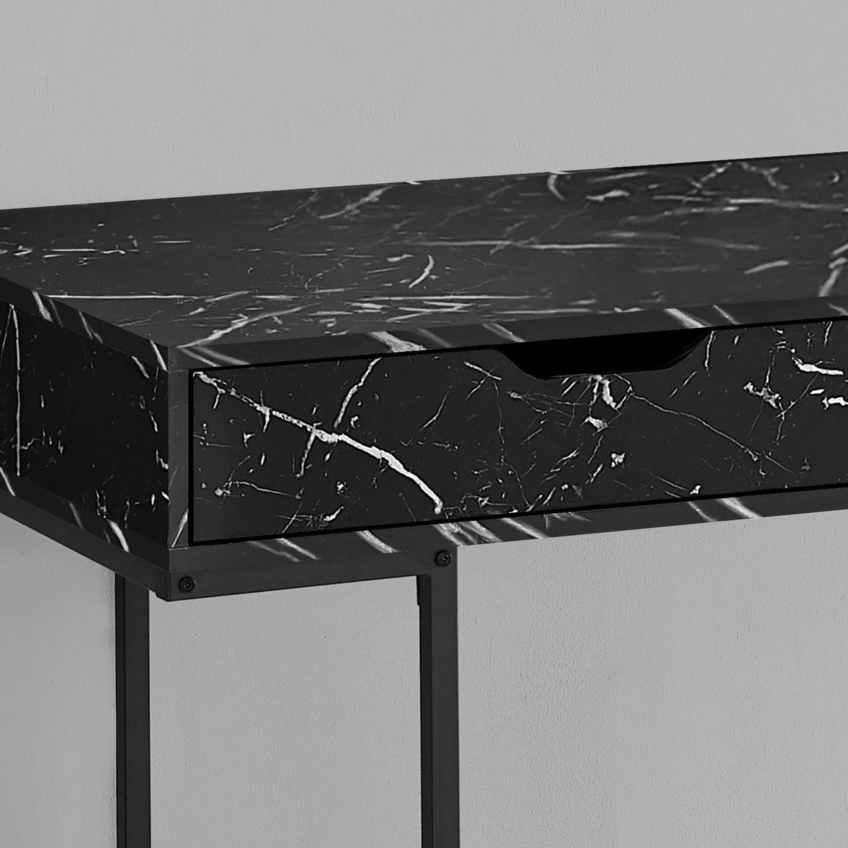 Computer Desk For Home Office, Storage Drawers, Marble Look Contemporary & Modern