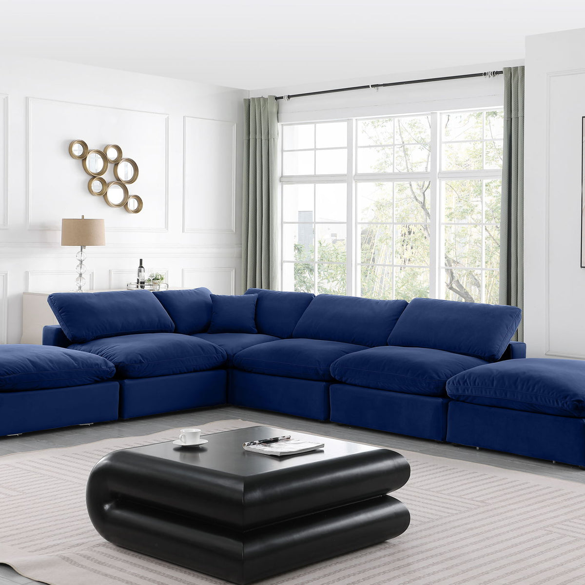 Comfy - 6 Piece Velvet Modular Sectional