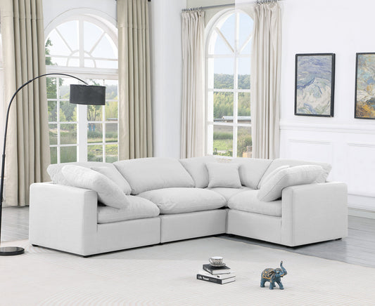 Indulge - Linen 4 Piece Modular Corner Sectional - White