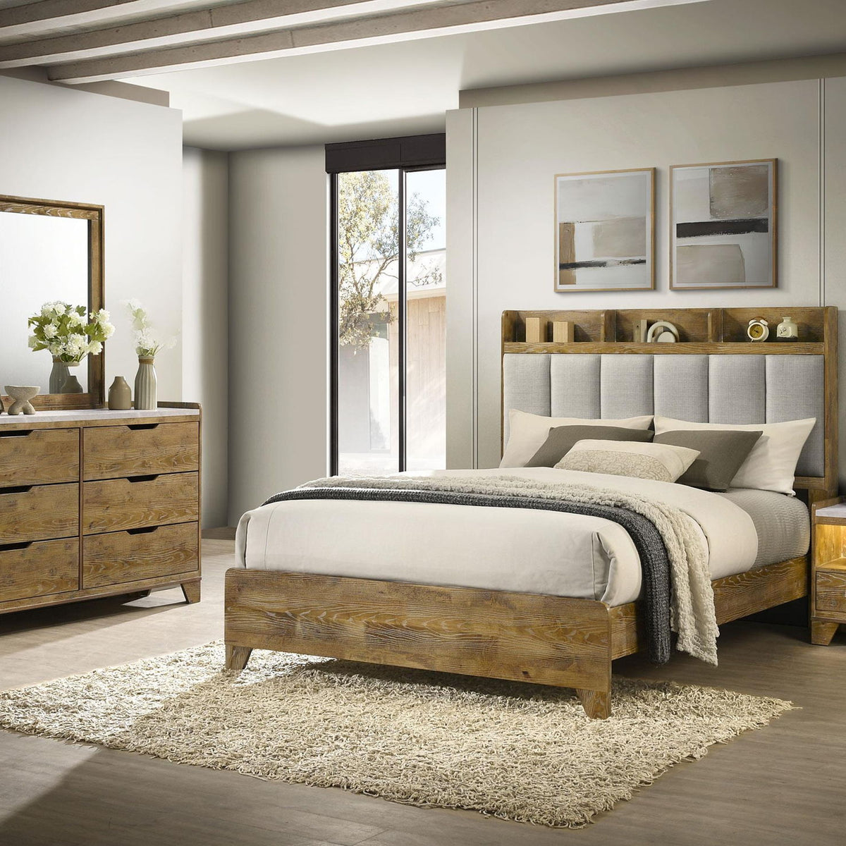 Henderson 4-piece Queen Bedroom Set Medium Oak