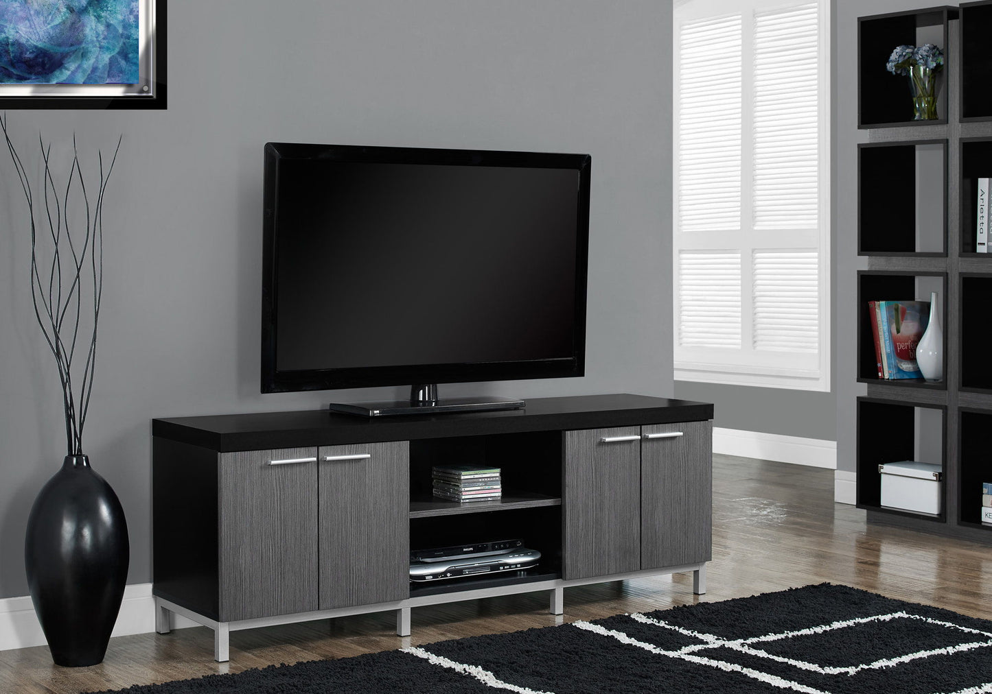 TV Stand Console, Media Entertainment Center, Storage Cabinet