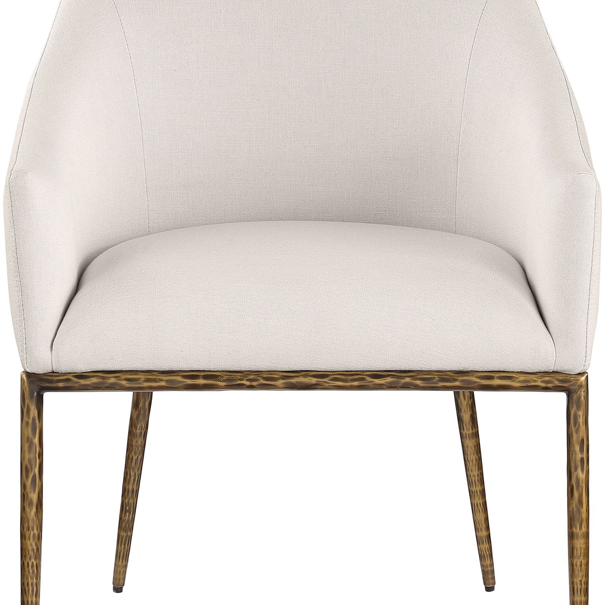 Ferro - Upholstered Dining Arm Chair With Brushed Gold Legs