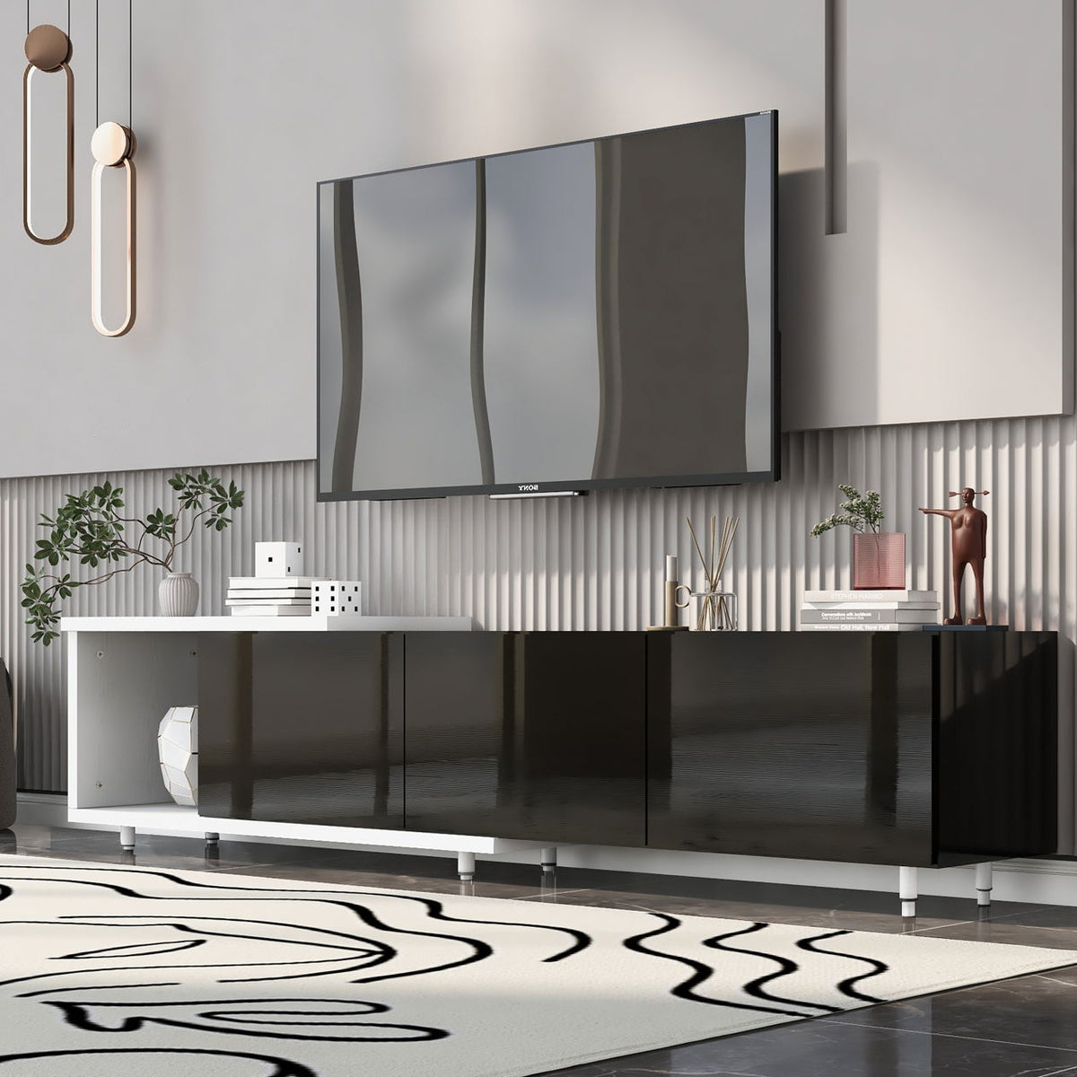 Modern Stylish Extendabletv Stand TV Cabinet For 80" TV