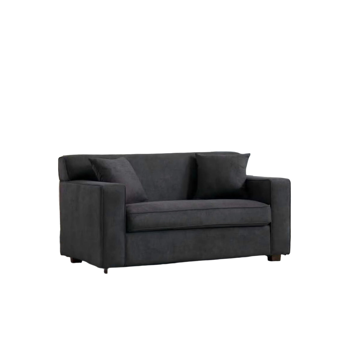 Gray 2-in-1 lounge chair with 4 in mattress and 2 throw pillows