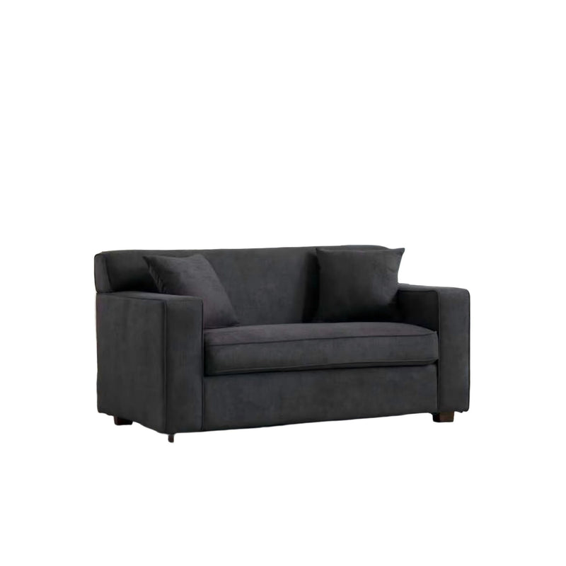Gray 2-in-1 lounge chair with 4 in mattress and 2 throw pillows