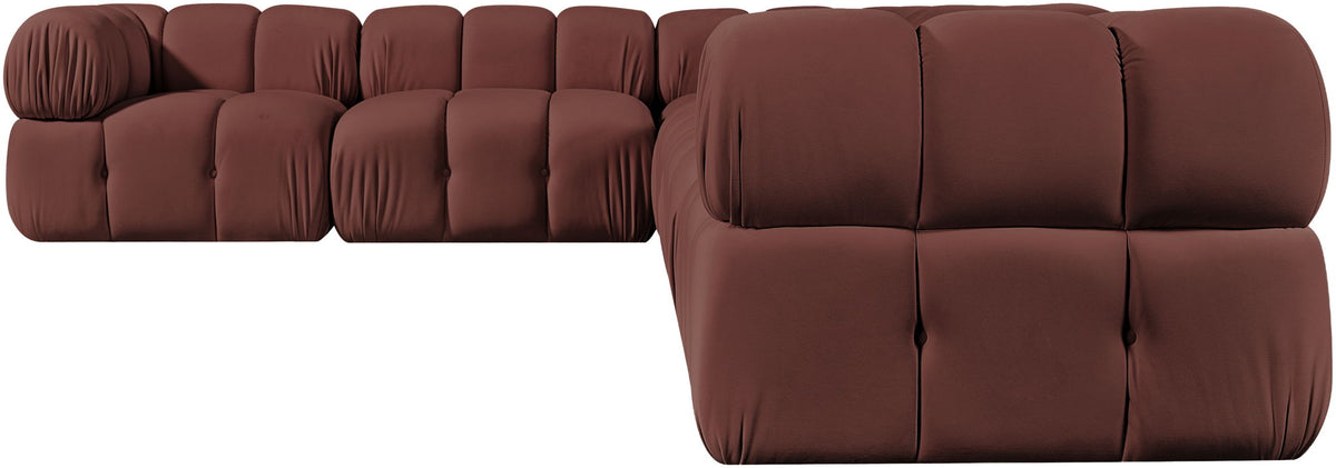 Orin - L-Shaped Velvet 6 Piece Modular Sectional