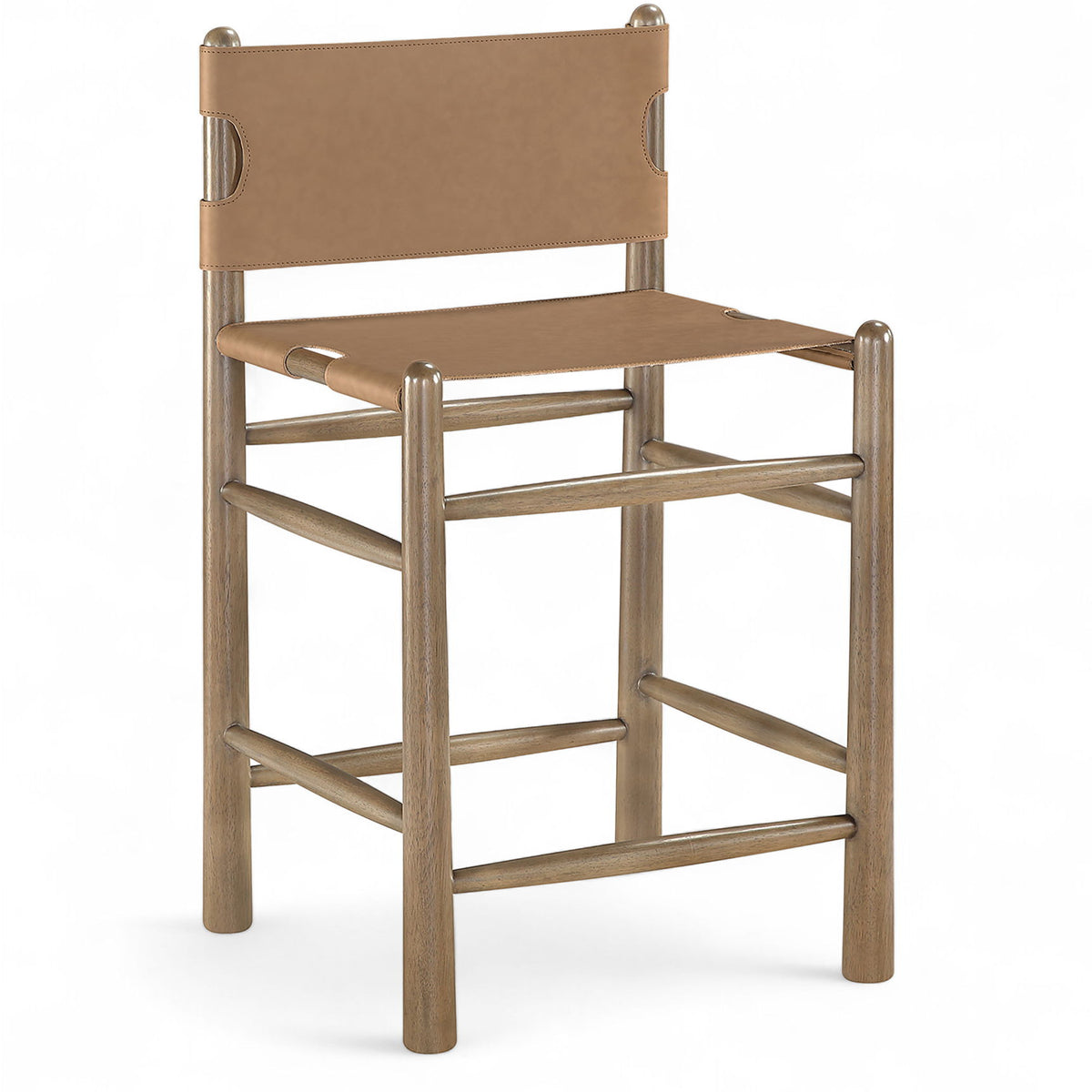 Santos - Upholstered Counter Stool With Stained Brown Base