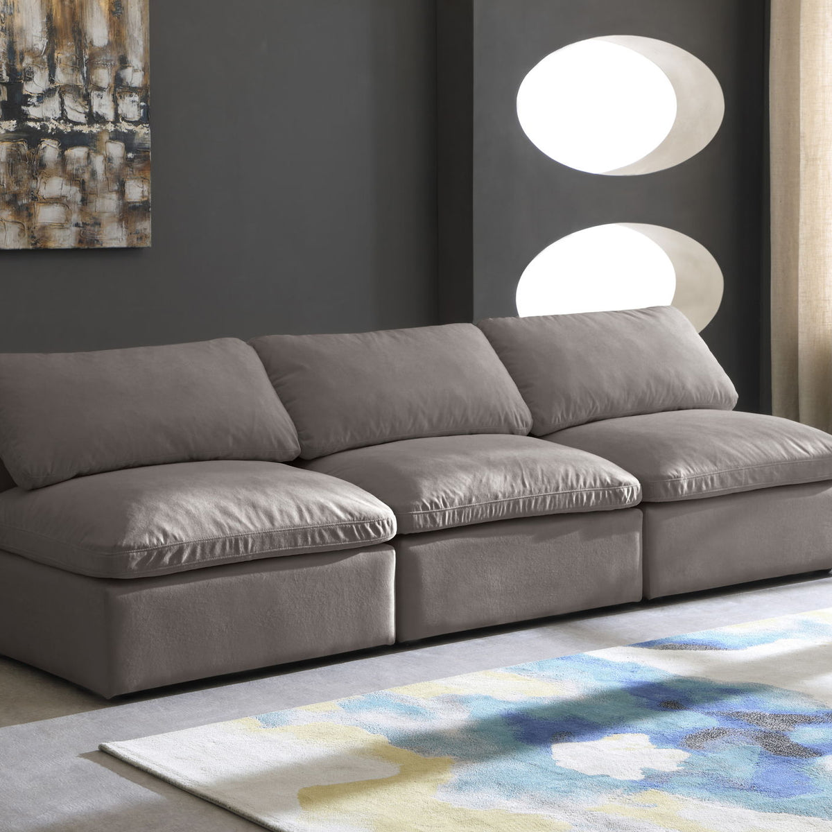 Plush - Modular Armless 3 Seat Sofa