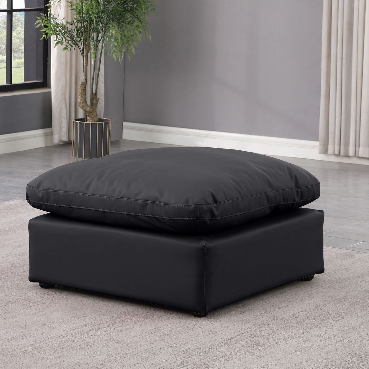 Indulge - Faux Leather Ottoman