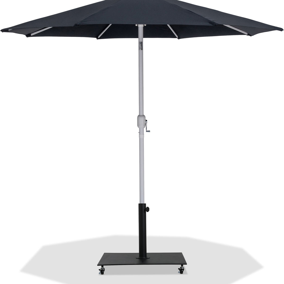 Fiji - Aluminum Patio Umbrella With Square Black And White Base