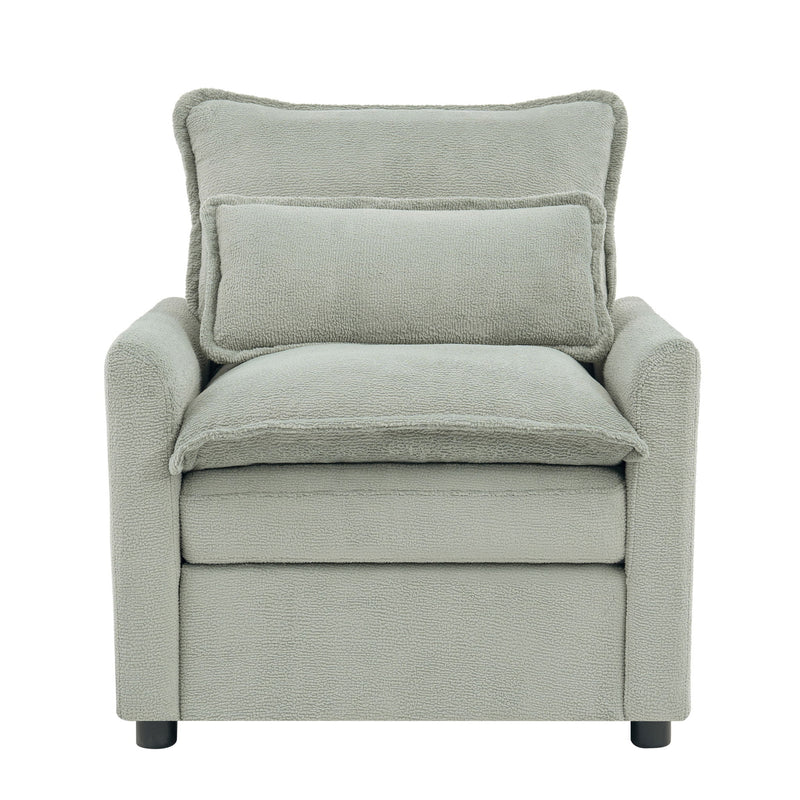 Modern Single Seat Accent Chair With Side Storage Pockets