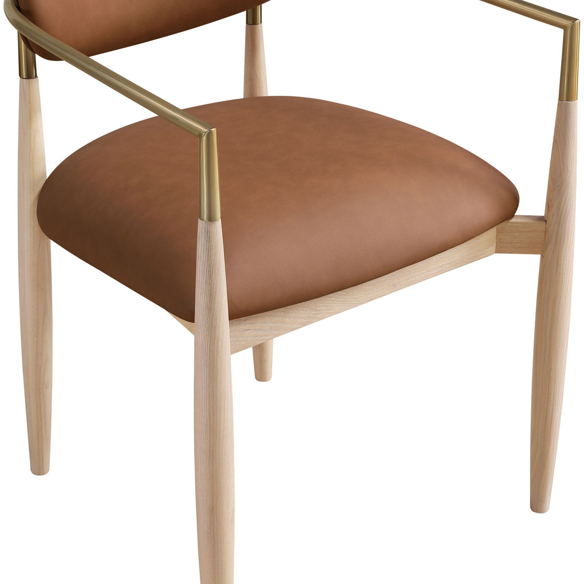 Riccio - Dining Arm Chair (Set of 2) - Natural And Gold Frame