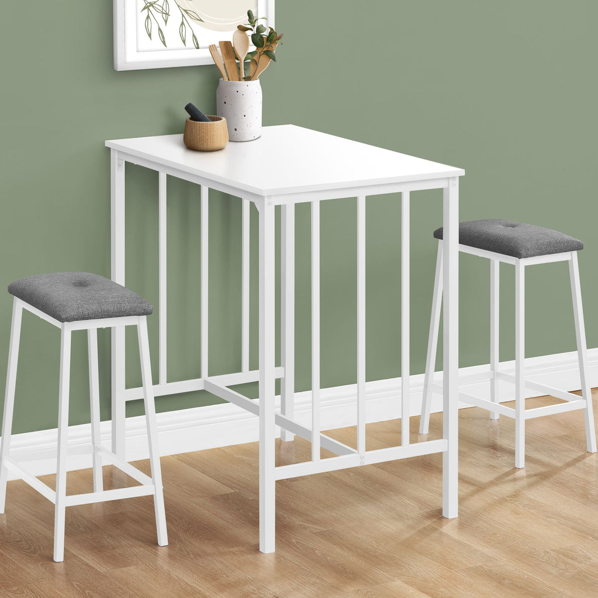 3 Pieces Dining Set, Counter Height, Rectangular, Small, Contemporary & Modern