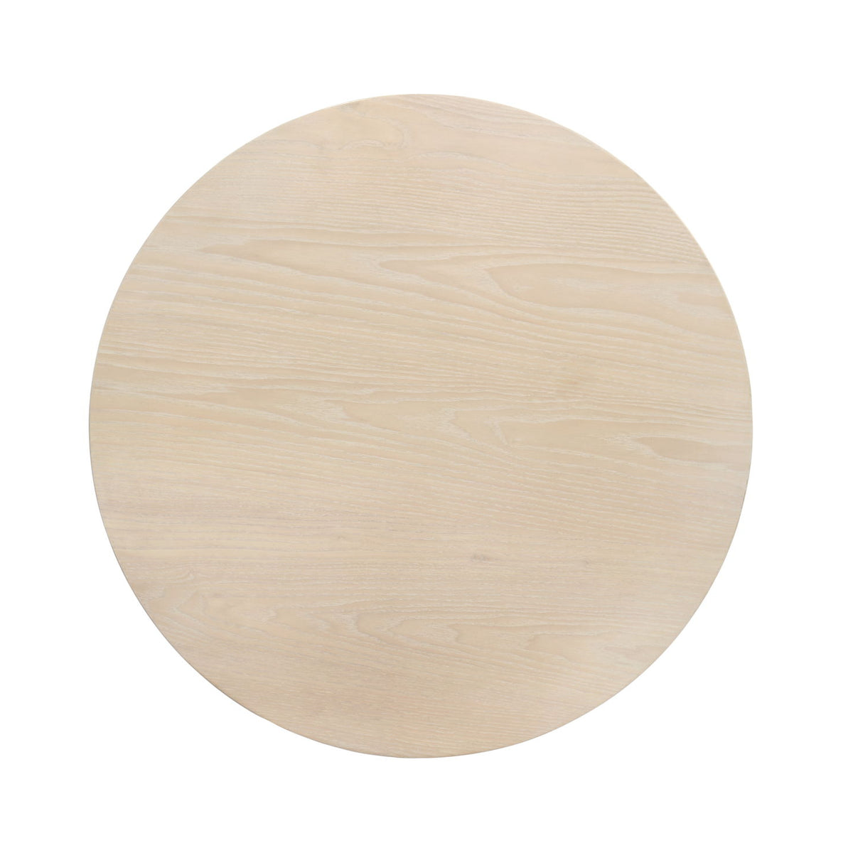 Neroli - Contemporary Round Side Table With Black Metal Base - Oak White