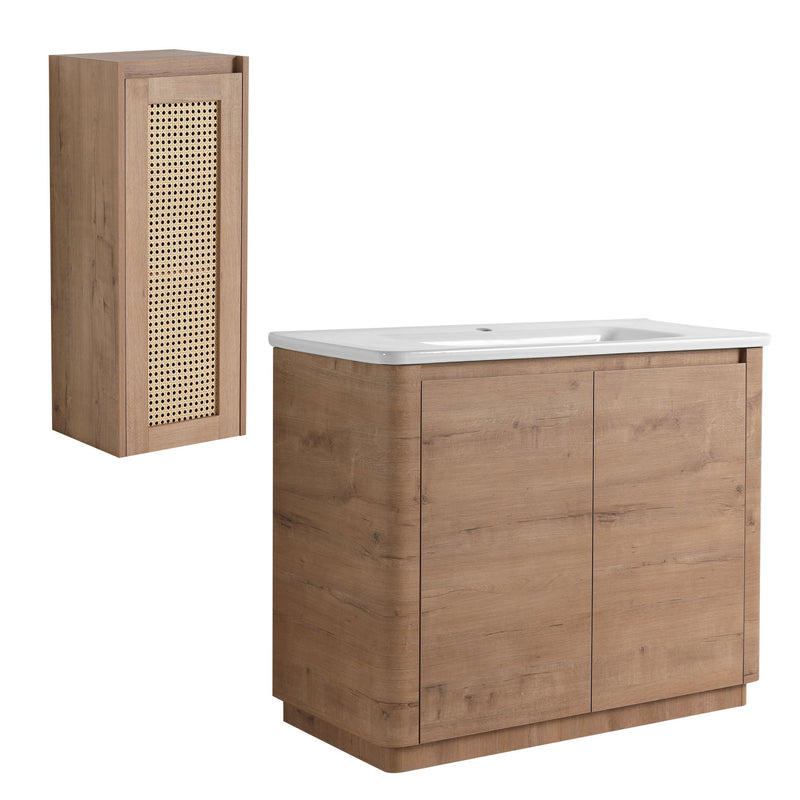Freestanding Bathroom Vanity With Sink And 2 Soft Close Doors