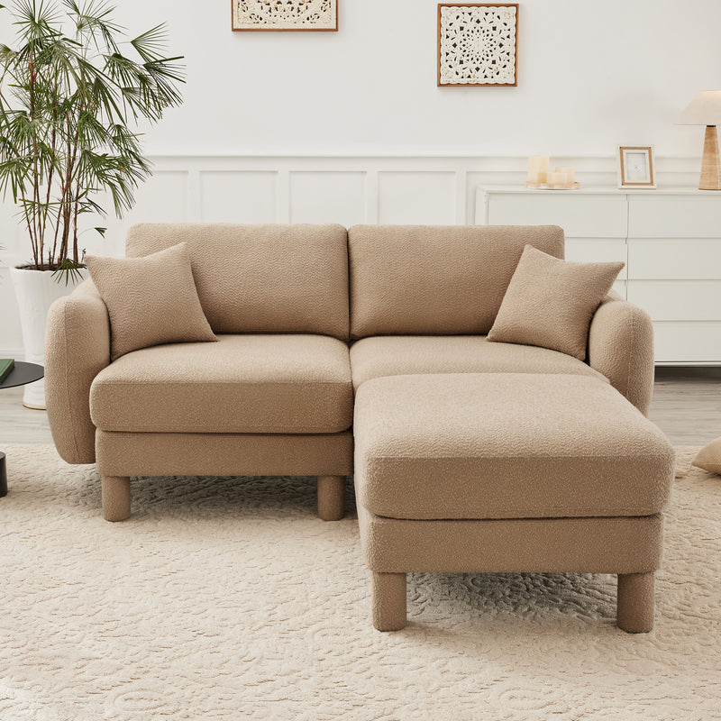 2-Seater Boucle Loveseat - Coffee Boucle