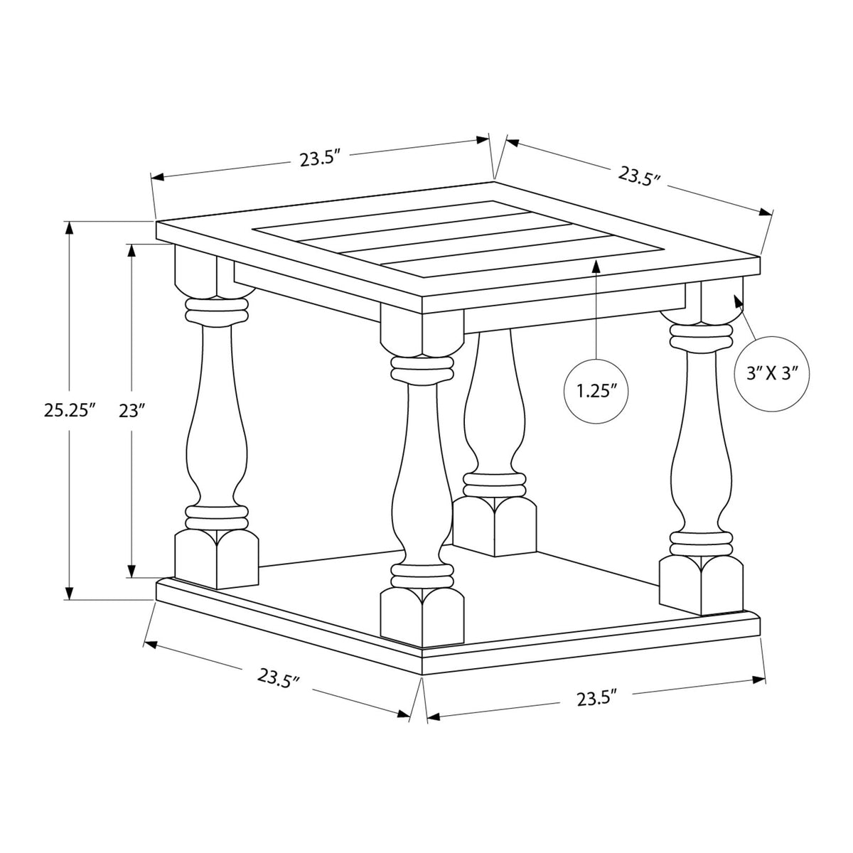 Accent Table, 2 Tier, Square, Traditional - Espresso