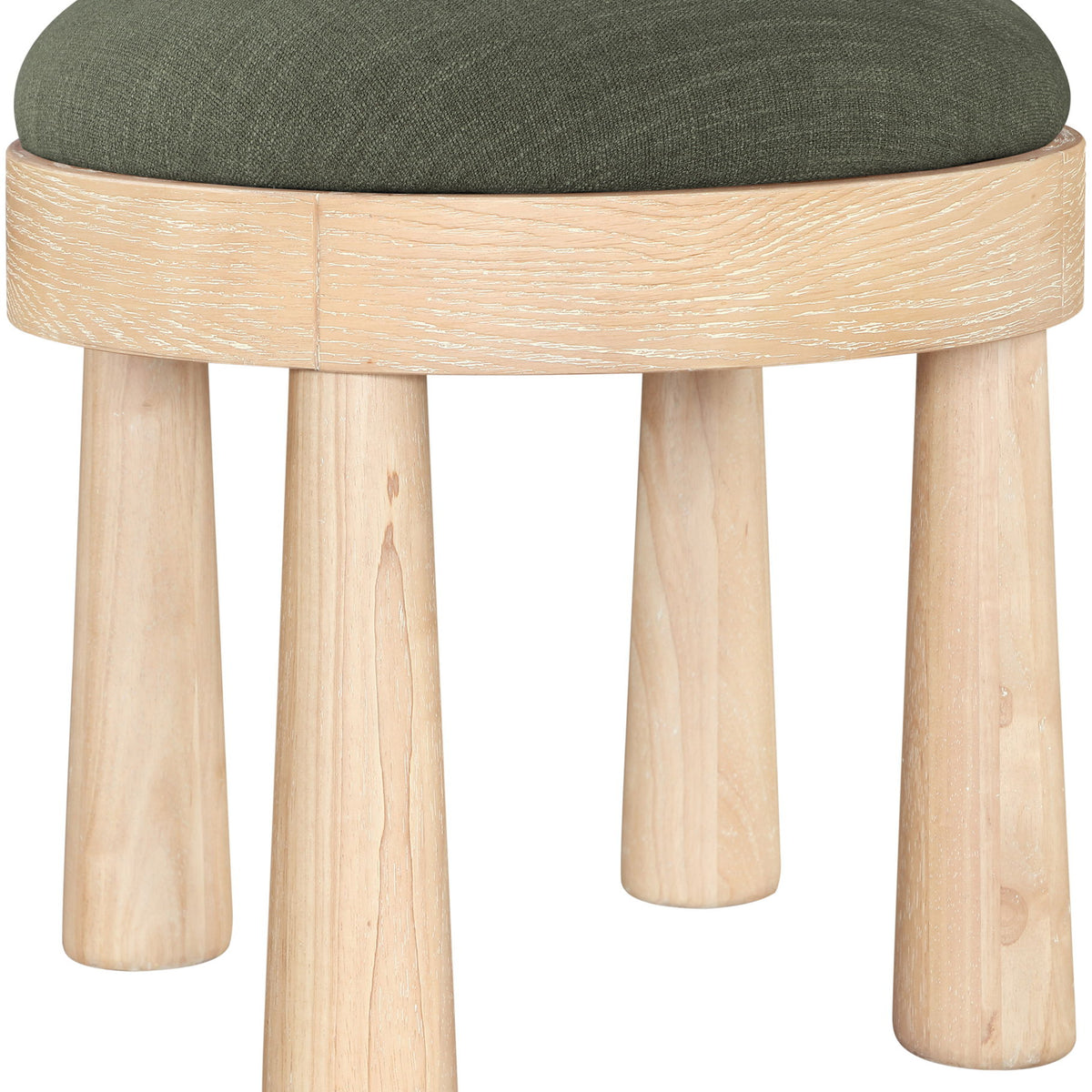 Larea - Linen Textured Fabric Ottoman - Natural Base