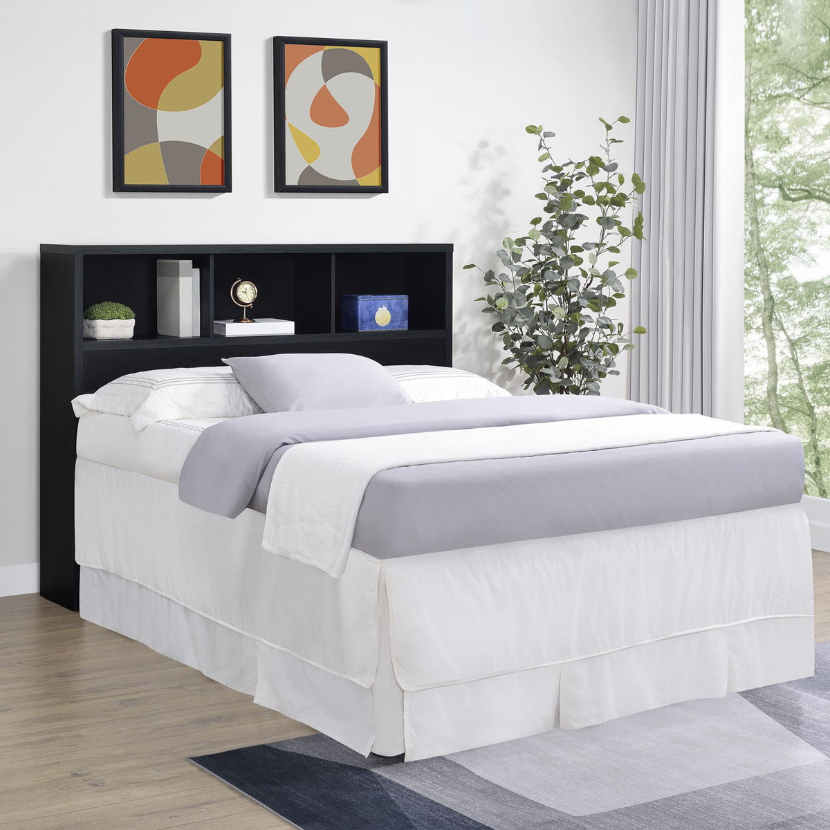Westpark 49-inch Queen Bookcase Headboard Black
