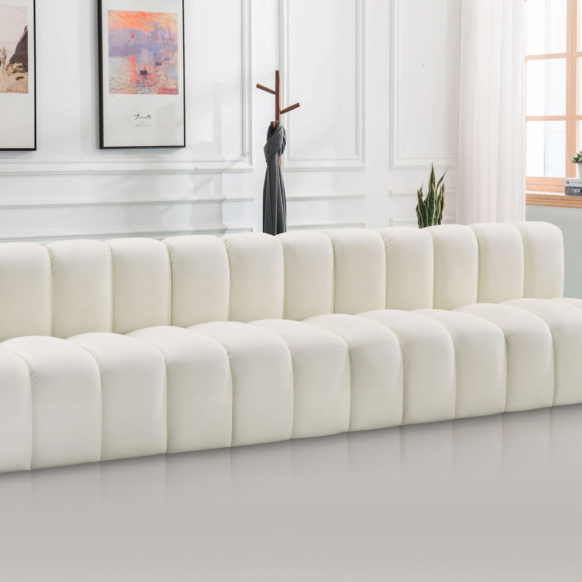 Arc - Faux Leather 4 Seats Modular Sofa
