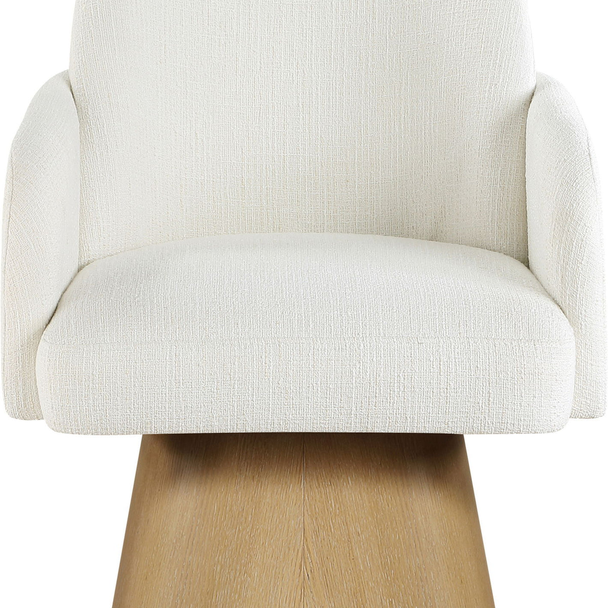 Marlowe - Linen Textured Fabric Upholstered Swivel Dining Arm Chair - Stained Natural
