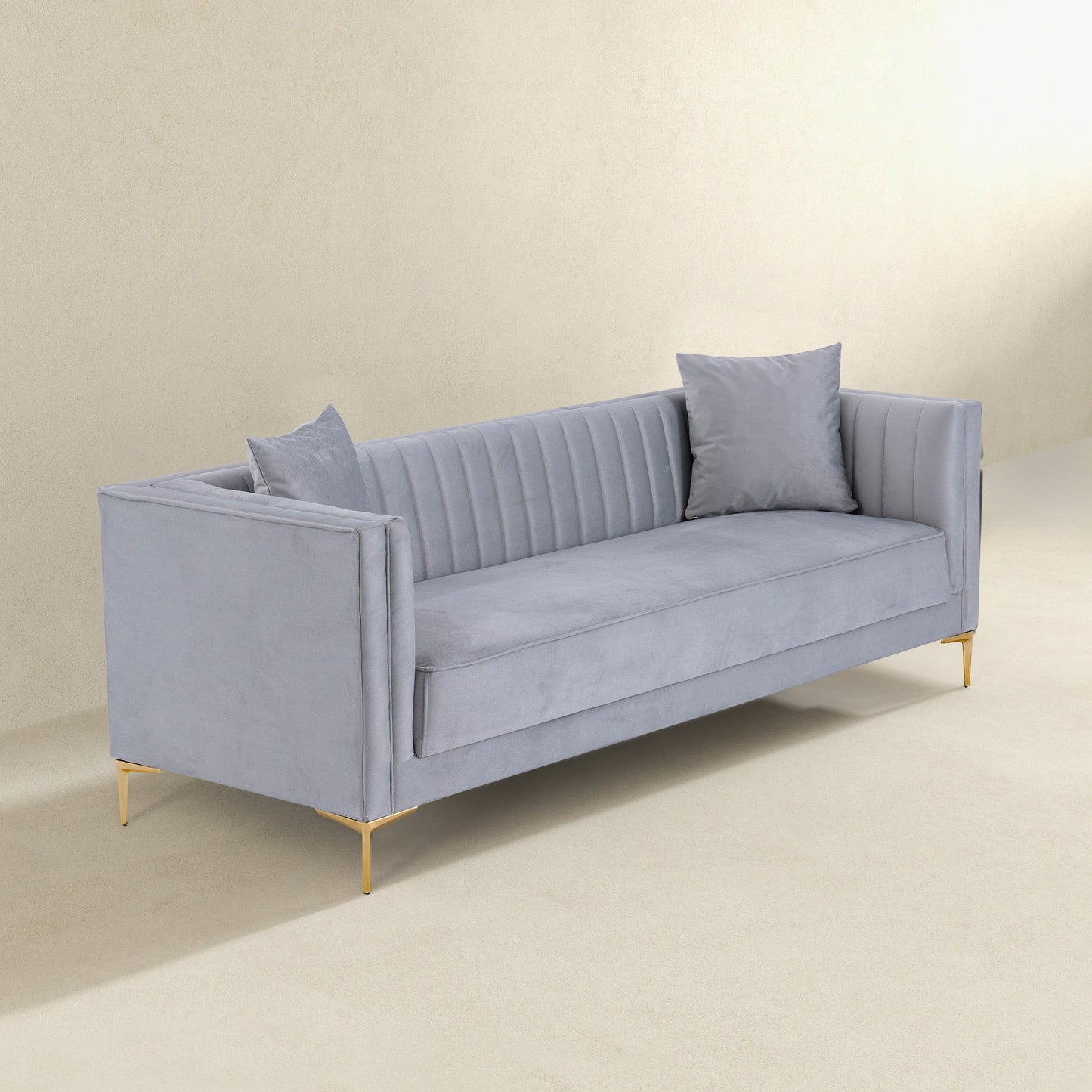 Angelina - Modern Channel Tufted Sofa