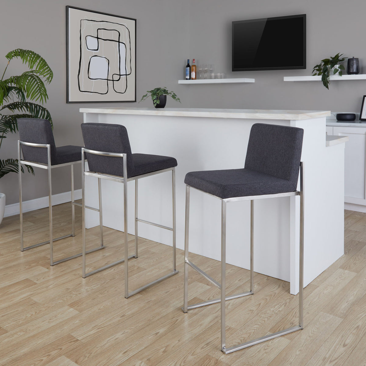 Fuji - Contemporary And Modern Elegance High Back Barstool