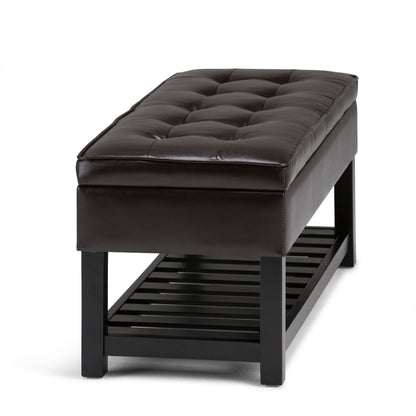 Cosmopolitan - Storage Ottoman Bench With Open Bottom - Tanners Brown