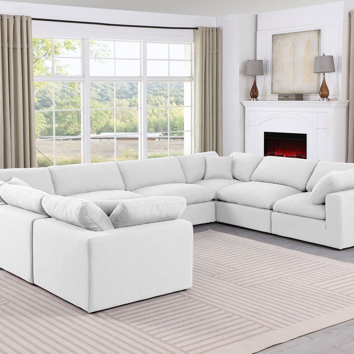 Comfy - 8 Piece Linen Modular Sectional