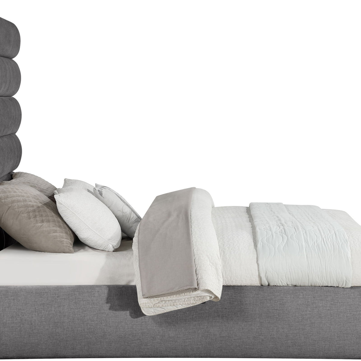 Adam - Chenille Fabric Bed With 70.5" Headboard