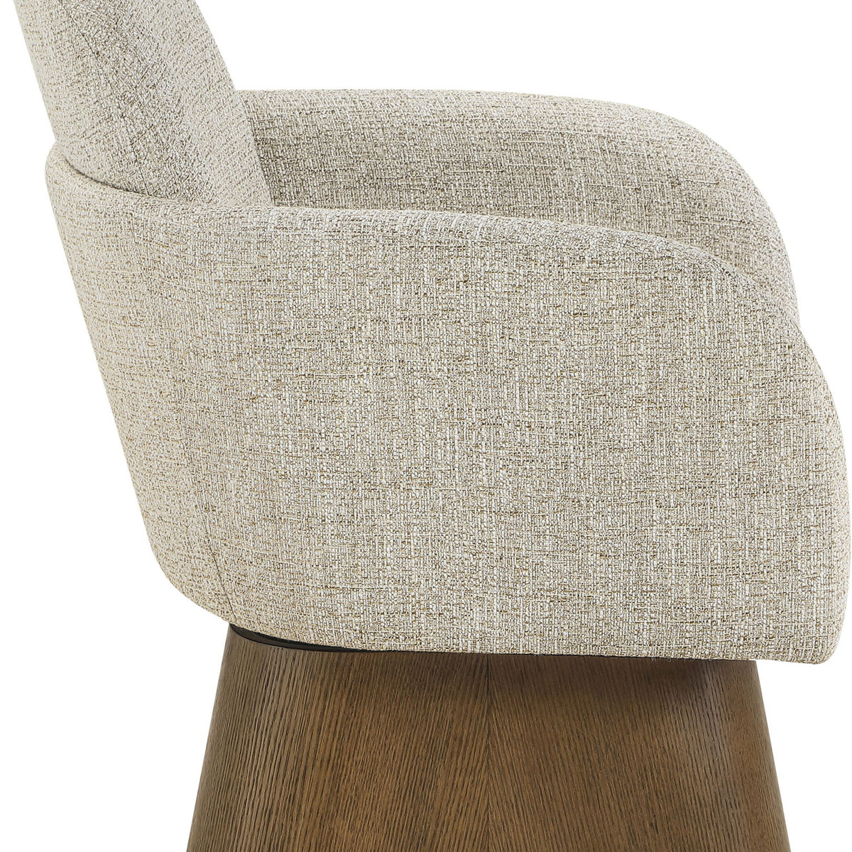 Marlowe - Linen Textured Fabric Upholstered Swivel Accent Chair - Stained Brown