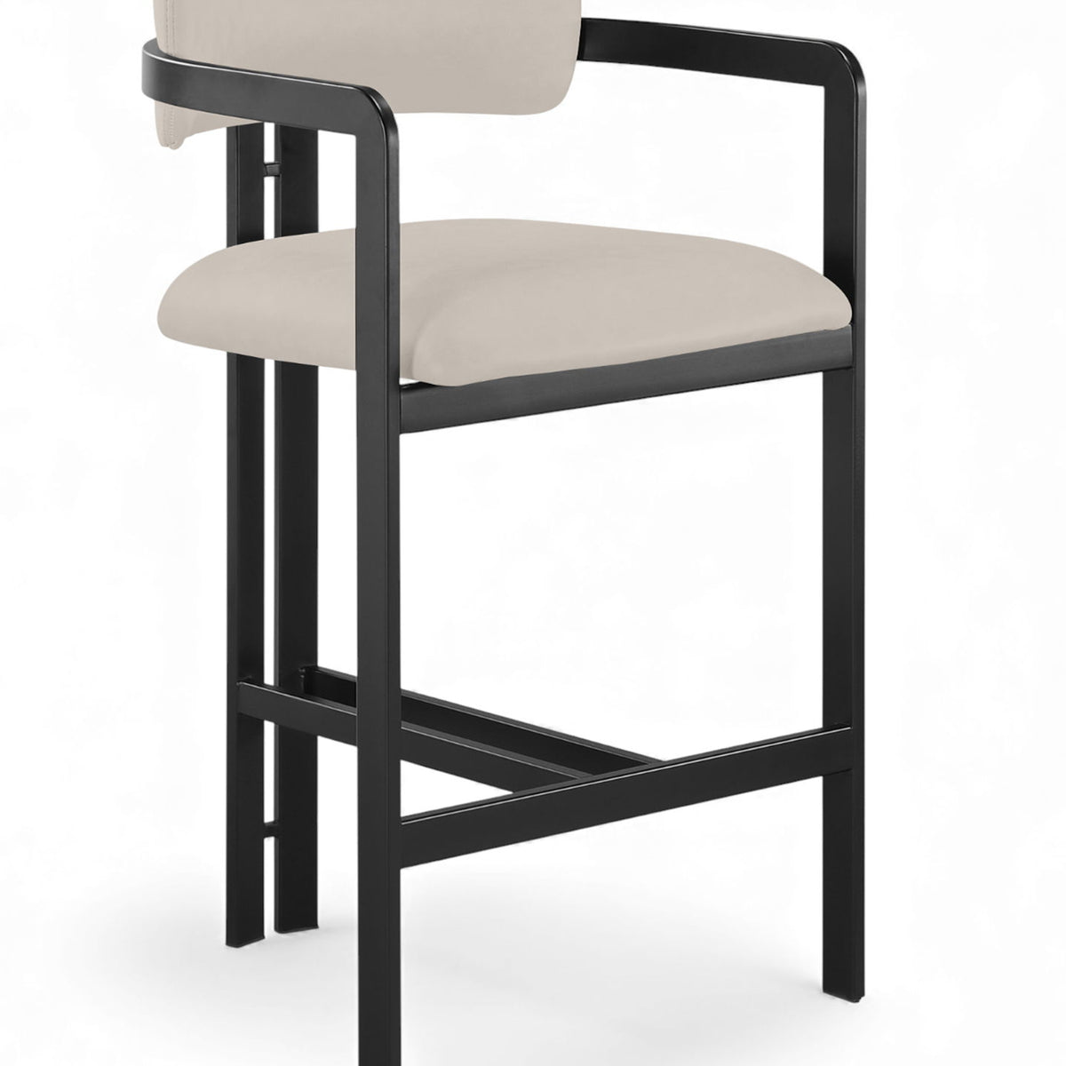 Aurum - Vegan Leather Upholstered Counter Stool - Taupe