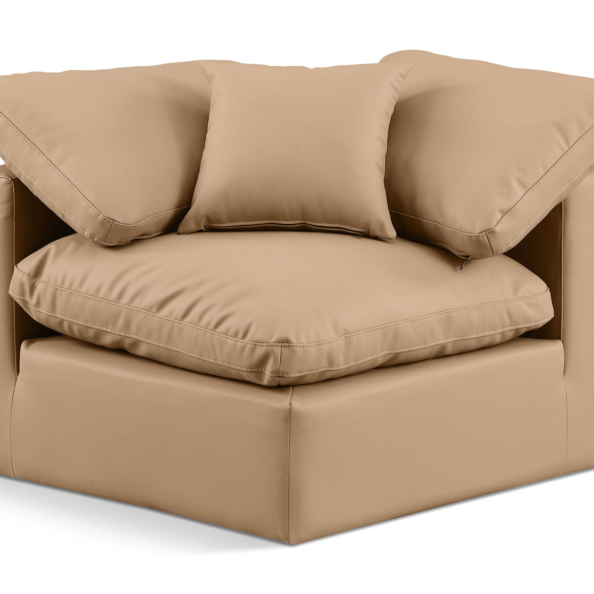 Indulge - Faux Leather Corner Chair - Tan