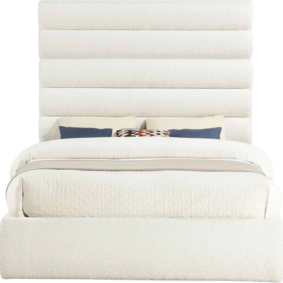 Adam - Boucle Fabric Bed With 70.5" Headboard